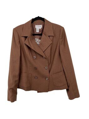 J.G. Hook Seasonless Wool Blazer Jacket Womans Brown Size 12 Classic Career new